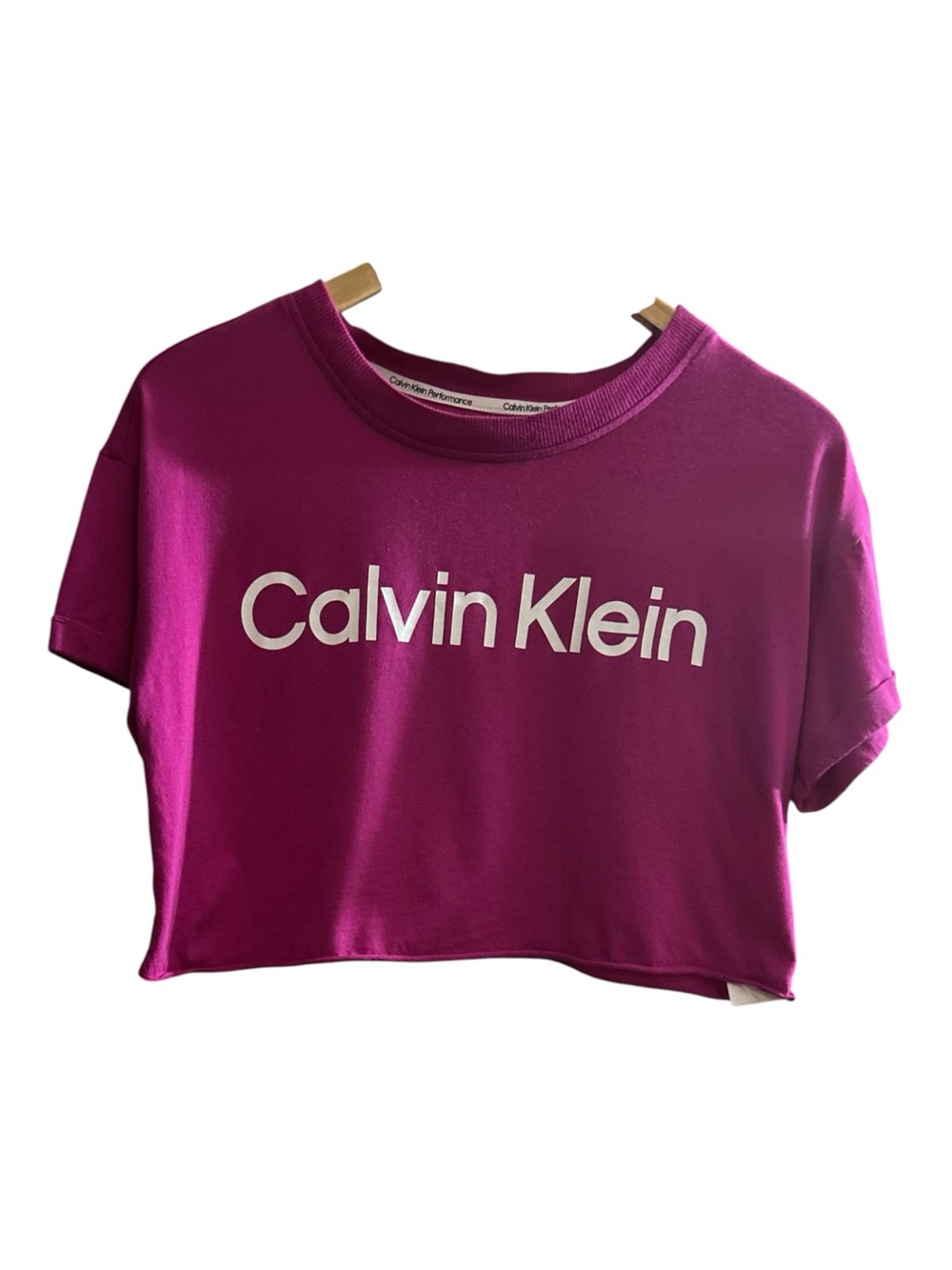 Calvin Klein Bright Fuchsia Cropped Logo Tee
